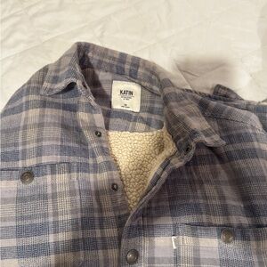 Katin Blue Plaid Sherpa Jacket